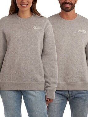 New! COSTCO WHOLESALE Unisex Logo Crewneck Men women boys girls Gray Size Medium